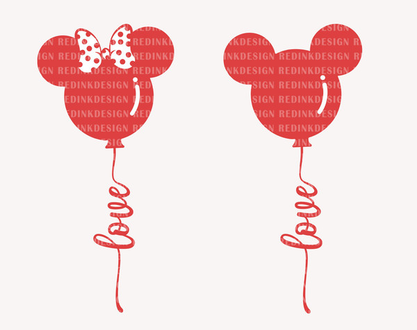 Mouse Balloon Bundle Svg, Mouse Love Svg, Funny Valentine's Day, Valentine's Day, Mouse Valentine Svg, Valentines Couple shirt SVG File - 1.jpg
