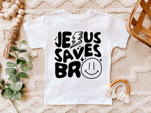 Christian Toddler Shirt, Jesus Saves Bro Kids T-Shirt, Jesus Kids Tee, Retro Kids Shirt, Toddler & Youth Tee - 2.jpg