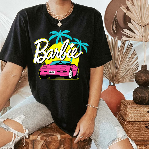 Barbie Comfort Colors shirt, Barbie Movie 2023 Shirt, Party Girls Shirt, Doll Baby Girl, Birthday Shirt, Barbie Car Corvette Palm Shirt - 7.jpg