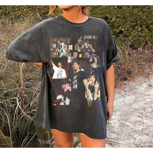 Louis Tomlinson Vintage Tshirt, Louis Tomlinson Shirt, Louis Tomlinson Merch, Retro 90s Gift for Fan, Comfort Colors TE Navy L | RichardMontesStr