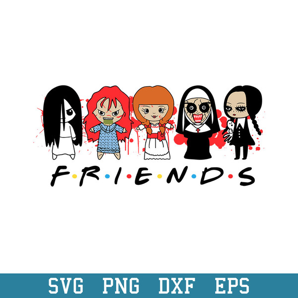 Female Friends Horror Svg, Horror Characters Svg, Halloween Svg, Png Dxf Eps Digital File.jpeg