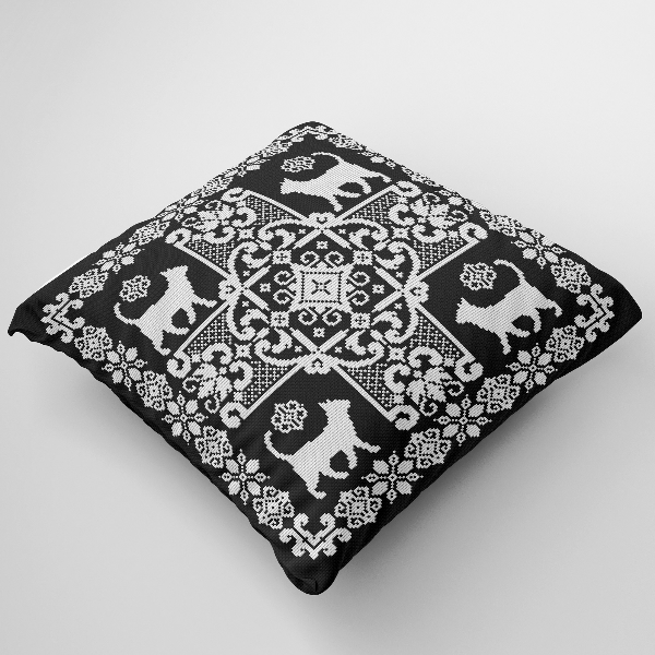 pillow cross stitch pattern cat