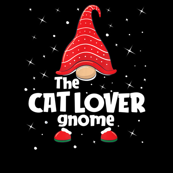 Cat Lover Gnome Family Matching Christmas Funny Gift Pajama T-Shirt.jpg
