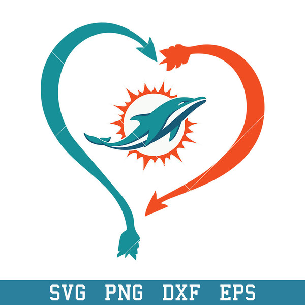 Miami Dolphins Heart Svg, Miami Dolphins Svg, NFL Svg, Png Dxf Eps Digital File.jpeg