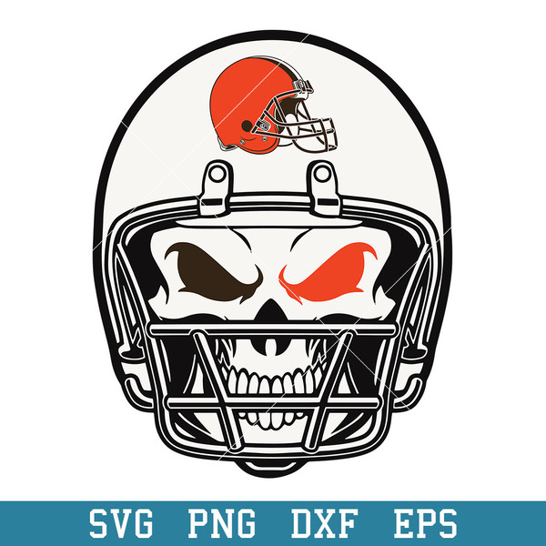 Skull Helmet Cleveland Browns Svg, Cleveland Browns Svg, NFL Svg, Png Dxf Eps Digital File.jpeg