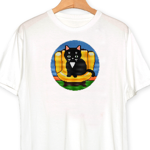 cat cross stitch pattern tshirt