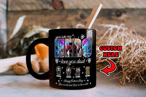 Personalized Kidnames Guardians of the Galaxy Mug Father's Day Gift  Superhero Dad Mug  Marvel Avengers Mug  Gift from Son & Daughter - 1.jpg
