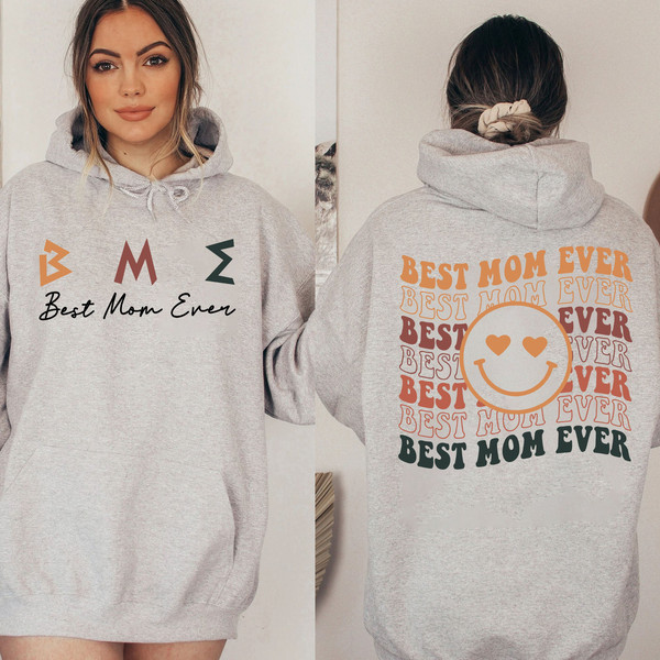 Retro Best Mom Ever Sweatshirt Best Mother's Day Gift, Smiley Face Mama T-Shirt, Mom Life Hoodie, New Mom LongSleeve - 3.jpg
