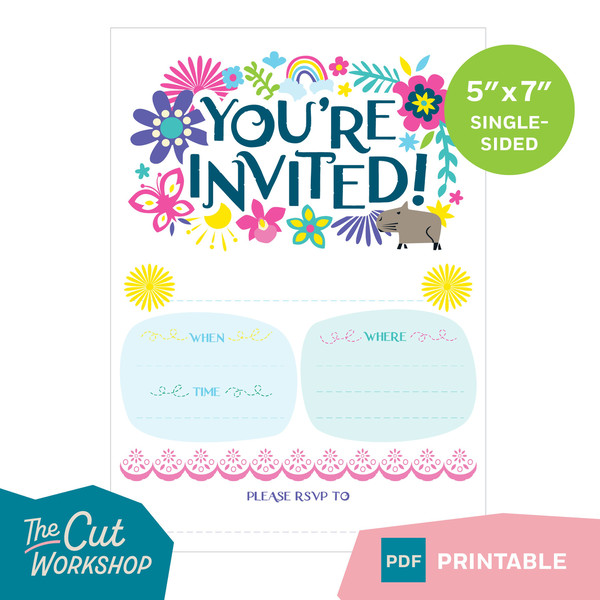 Encanto Birthday Party Invitation 5 x 7 Printable - Blue  Pink  White Themes Included - PDF Instant Digital Download - 2.jpg