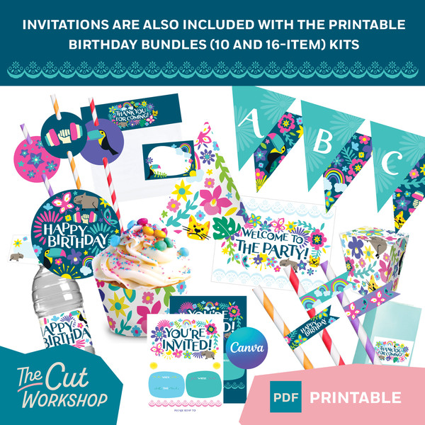 Encanto Birthday Party Invitation 5 x 7 Printable - Blue  Pink  White Themes Included - PDF Instant Digital Download - 6.jpg