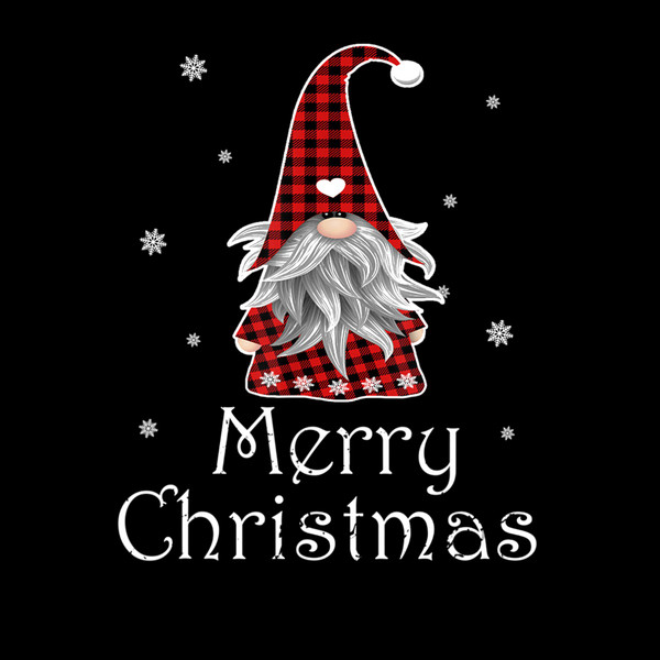 Ki Santa Claus Gnome Merry Christmas Red Plaid Pajama T-Shirt.jpg