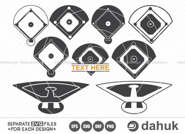 Baseball Field SVG, Baseball Field Cut Files For Silhouette, Baseball Field Clipart, Cut file, for silhouette, svg, eps, dxf, png, clipart - 1.jpg