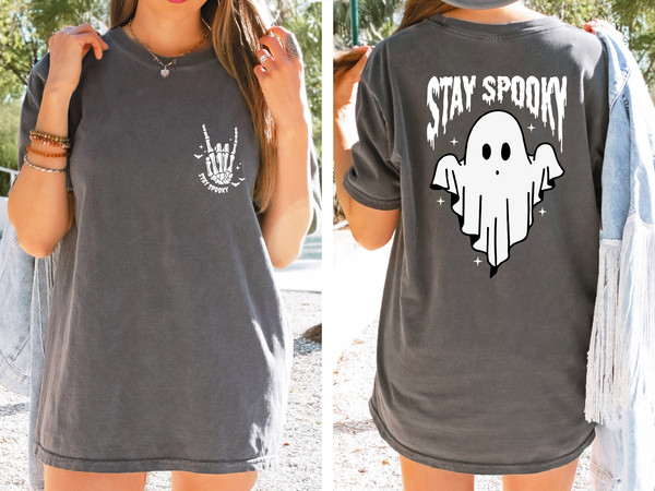 Comfort Colors Stay Spooky Skeleton Hands shirt,Halloween Ghost Shirt, Witch Shirt,Retro Fall Shirt, Spooky Season Shirt,Funny Halloween Tee - 1.jpg