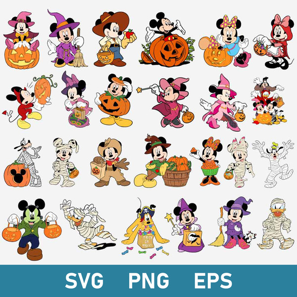 Disney Halloween Bundle Svg, Mickey Halloween Svg, Disney Halloween Svg, Halloween Svg, Png Eps File.jpg
