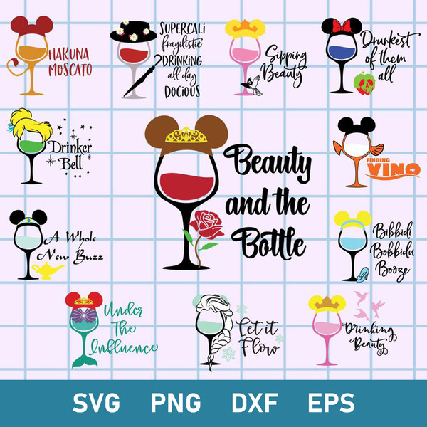 Disney Wine Glass Bundle Svg, Mickey Wine Svg, Minnie Wine Svg, Disney Svg, Png Dxf Eps File.jpg