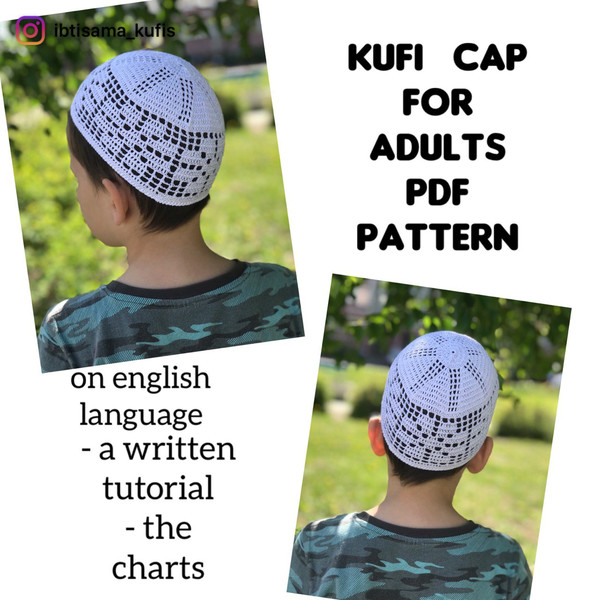 African crochet hat kufi skullcap men pattern - Inspire Uplift