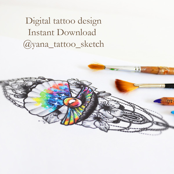 shell-tattoo-design-with-flowers-seashell-tattoo-sketch-4.jpg