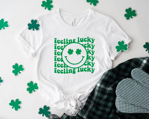 Feeling Lucky Shirt, st paddys day shirt, saint patricks day, shamrock shirt, st patricks day, irish shirt, lucky shirt, four leaf clover, - 1.jpg