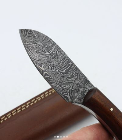 HTS-420 Custom Handmade Damascus Hunter Knife/ Fixed Blade Skinner