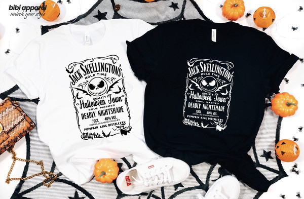 Jack Skellington's Brewery Halloween Tee, Nightmare Before Christmas T-shirt, Cute Skeleton Halloween, Whiskey Holiday Shirt, Bella Canvas - 1.jpg