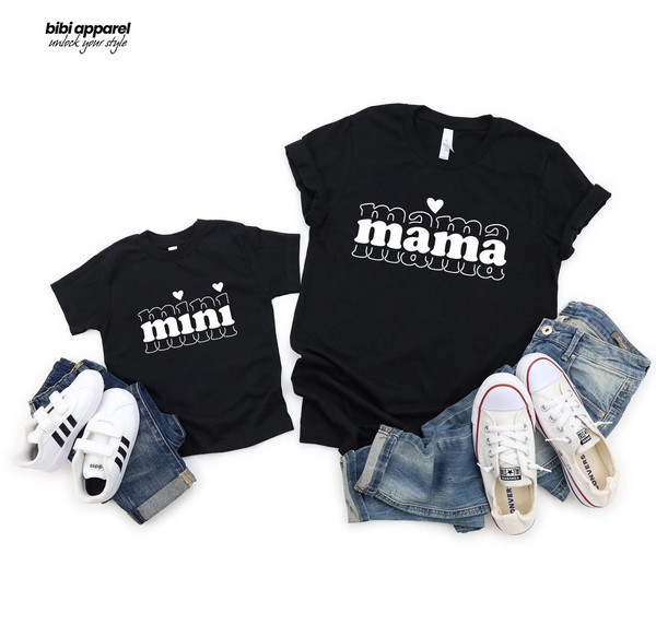 Mama & mini Shirt, Stacked mama and mini shirt, Mother's Day , Mama and me , Mommy and me , Mom matching shirt , Sublimation - 1.jpg