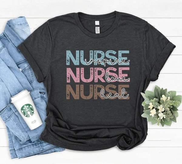 Nurse Inspire Shirt, Nurse Love Shirt, Nurse Heal Shirt, Nurse Shirt, RN Shirt, Nursing Shirt, Registered Nurse,  nurse sweatshirt, - 1.jpg