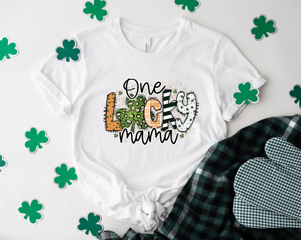 One Lucky Mama Shirt, Lucky shirt, Gift For Mom, Lucky Charm, saint patricks day, shamrock shirt, st patricks day, irish shirt, - 3.jpg