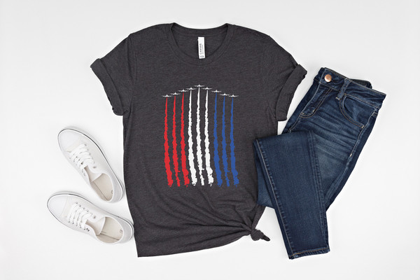 Red White Blue Air Force Flyover T-shirt, airplane, red white and blue, armed forces,  military, fourth of july shirt, patriotic shirt, - 2.jpg