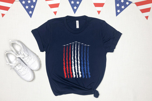 Red White Blue Air Force Flyover T-shirt, airplane, red white and blue, armed forces,  military, fourth of july shirt, patriotic shirt, - 3.jpg