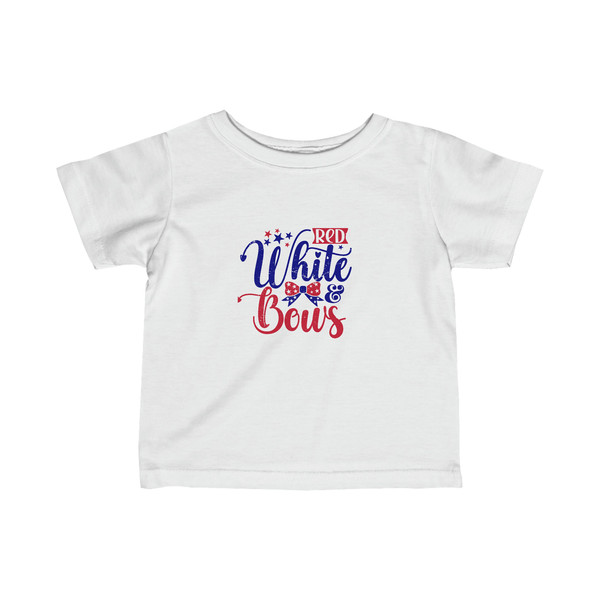 All American Girl Toddler Tshirt Red White & Bows 4th of July Tee Soft Cotton Family Matching for Kids Freedom Shirt USA - 1.jpg