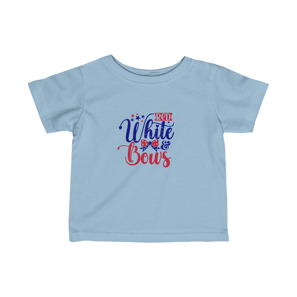 All American Girl Toddler Tshirt Red White & Bows 4th of July Tee Soft Cotton Family Matching for Kids Freedom Shirt USA - 3.jpg