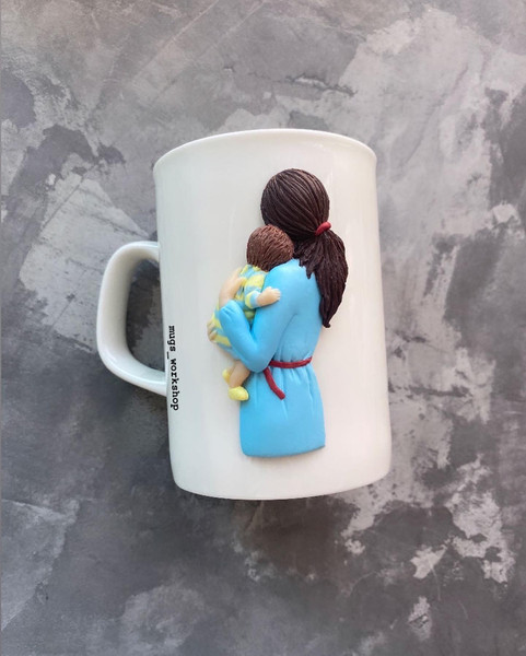Couple Cups Clay Cup 1 Year Anniversary Gifts for Girlfriends 3D
