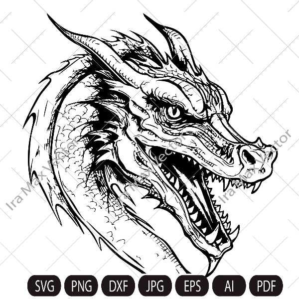 Dragon SVG, Dragon face , Tribal Dragon SVG, Dragon Tattoo s - Inspire ...