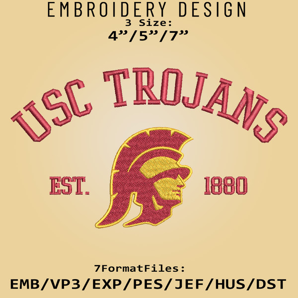 USC Logo Embroidery Design  University Of Southern California