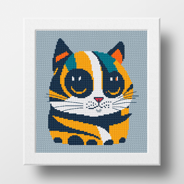 cat cross stitch pattern mid century modern