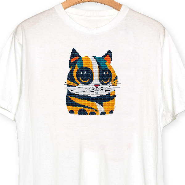 cat cross stitch pattern for t-shirt