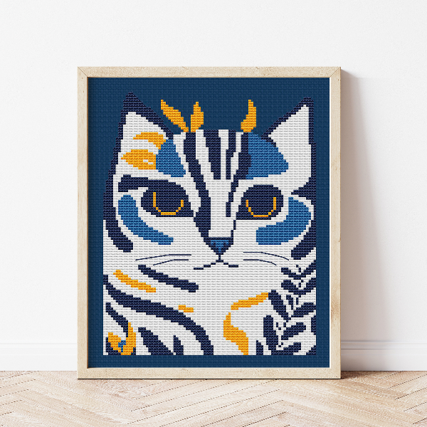 cat cross stitch pattern colorful