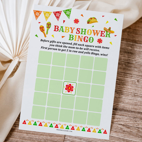 Bingo Mexican Baby Shower Game