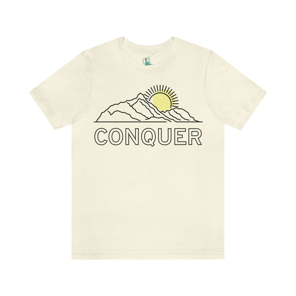 Conquer Woman's Minimalistic T-Shirt Mountains Nature Tee Adventure Inspirational Minimal Shirt for Women with Saying Inspiration Live Free - 5.jpg