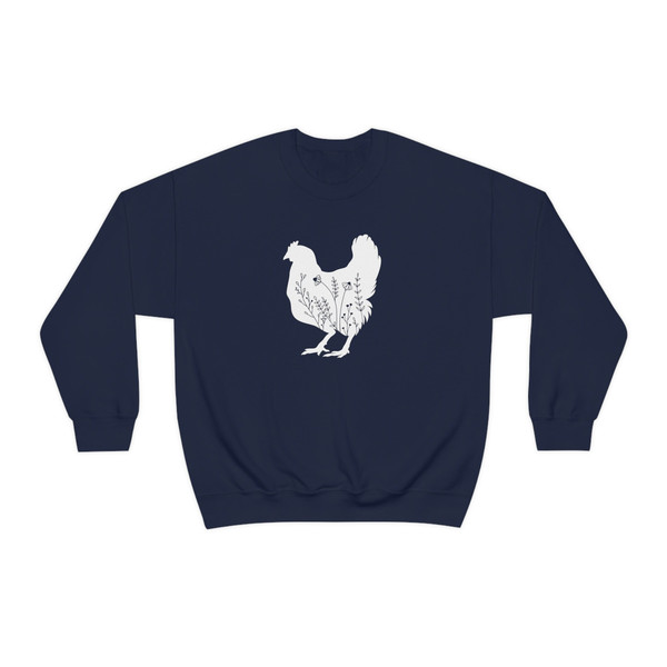 Wildflower Chicken Sweatshirt for Chicken Lady Hoodie Floral Chicken Farm Life Gift for Chicken Lover Flower Chicken Sweatshirt Barn Animals - 10.jpg