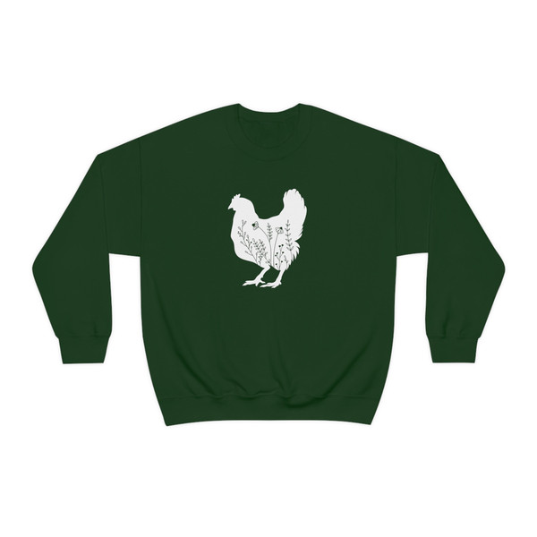 Wildflower Chicken Sweatshirt for Chicken Lady Hoodie Floral Chicken Farm Life Gift for Chicken Lover Flower Chicken Sweatshirt Barn Animals - 9.jpg