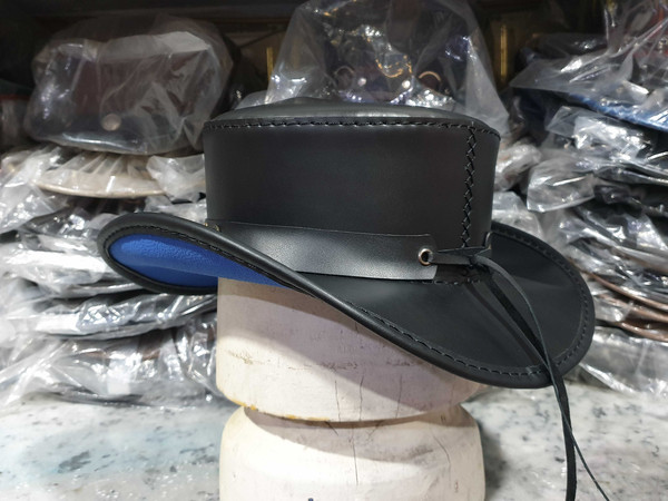 Buffalo Coin Rambler Cowboy Black Leather Hat (4).jpg