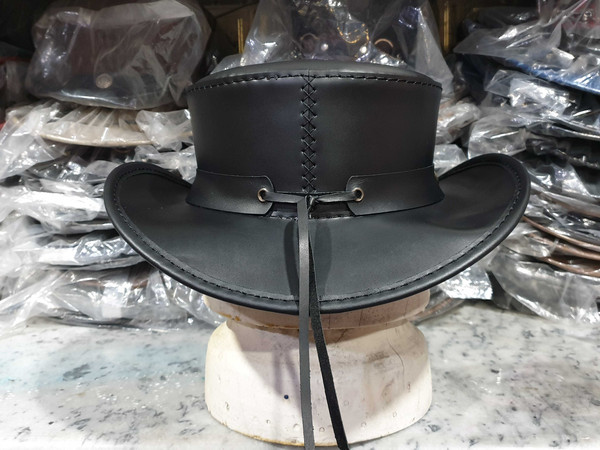 Buffalo Coin Rambler Cowboy Black Leather Hat (5).jpg