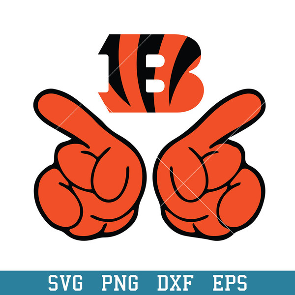Hand Two Cincinnati Bengals Svg, Cincinnati Bengals Svg, NFL Svg, Png Dxf Eps Digital File.jpeg