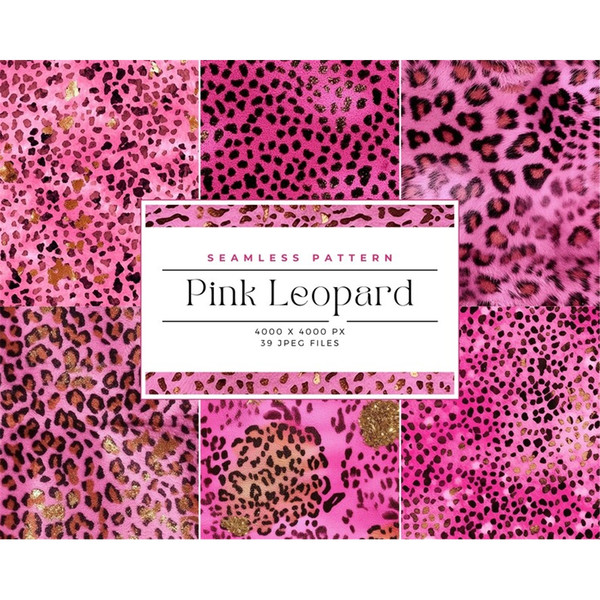 Pink and Gold Leopard Digital Paper, seamless leopard spot p - Inspire  Uplift