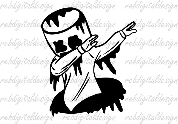 Dabbing Marshmallow man SVG PDF PNG EPs Ai Instant Digital Download Clipart Vector Outline Stencil - 1.jpg