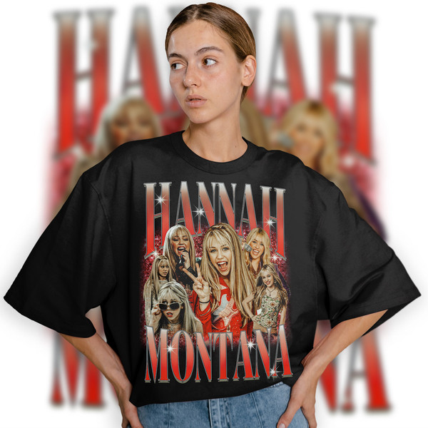 Limited Hannah Montana Vintage T-Shirt, Hannah Montana Graphic T-shirt, Hannah Montana Retro 90's Fans Homage T-shirt, Hannah Montana Gift - 1.jpg