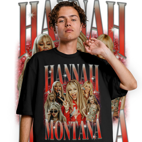 Limited Hannah Montana Vintage T-Shirt, Hannah Montana Graphic T-shirt, Hannah Montana Retro 90's Fans Homage T-shirt, Hannah Montana Gift - 2.jpg