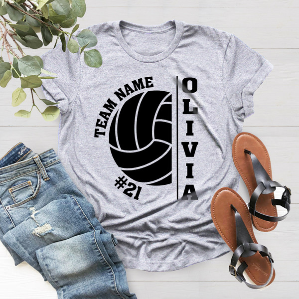 Custom Volleyball Shirts, Player Number and Name Shirt, Team Spirit Shirt, Personalized Volleyball Shirt, Unisex Fit, Volleyball Mom Shirt - 2.jpg
