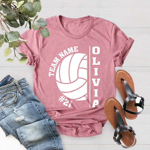 Custom Volleyball Shirts, Player Number and Name Shirt, Team Spirit Shirt, Personalized Volleyball Shirt, Unisex Fit, Volleyball Mom Shirt - 5.jpg